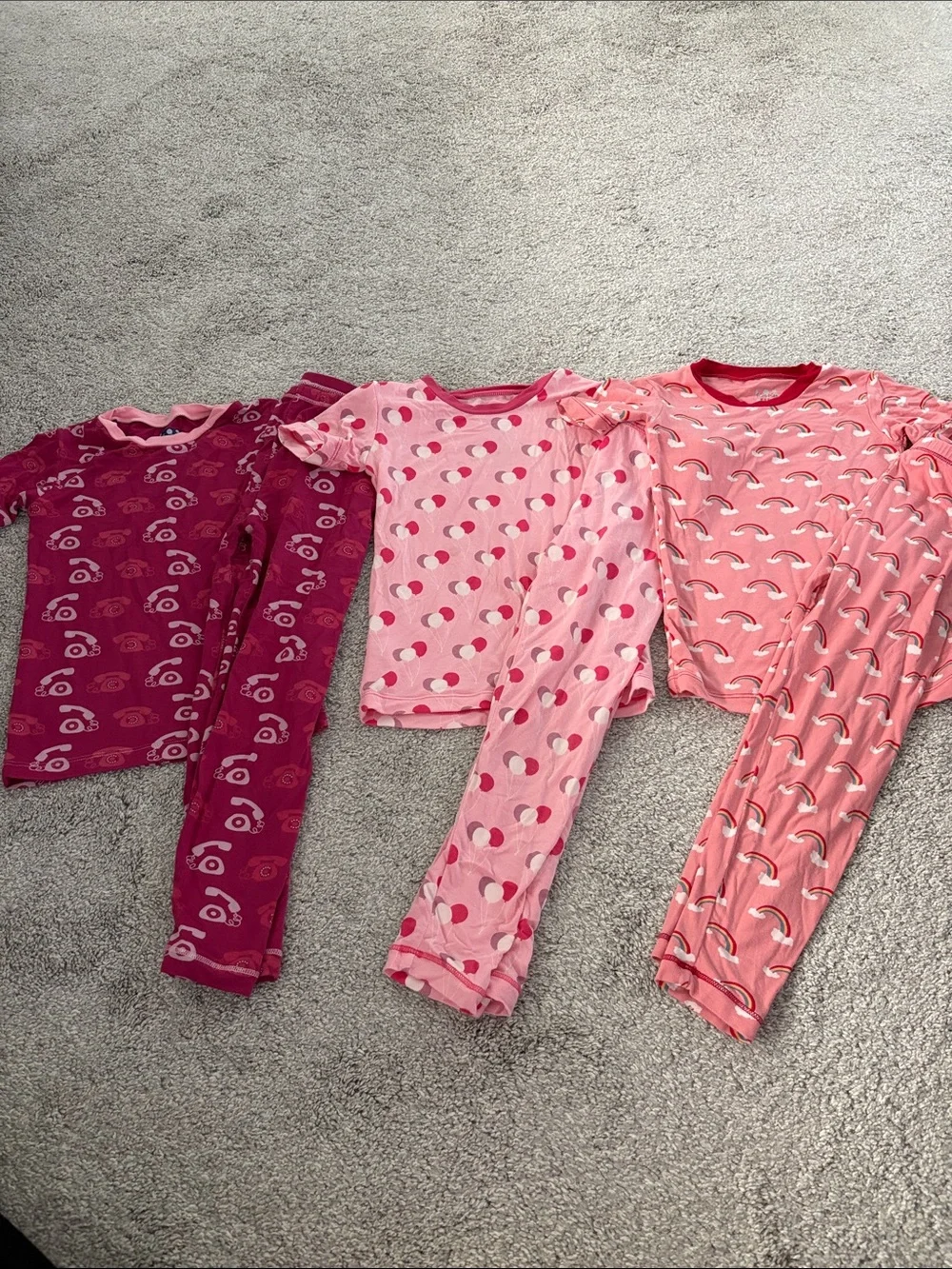 Kickee Pants girls telephones, balloons, & rainbows Pajama Sets 6